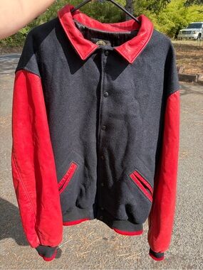 XXL Dehen leather wool jacket made in USA Portland